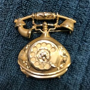 Old Fashioned Phone Brooch